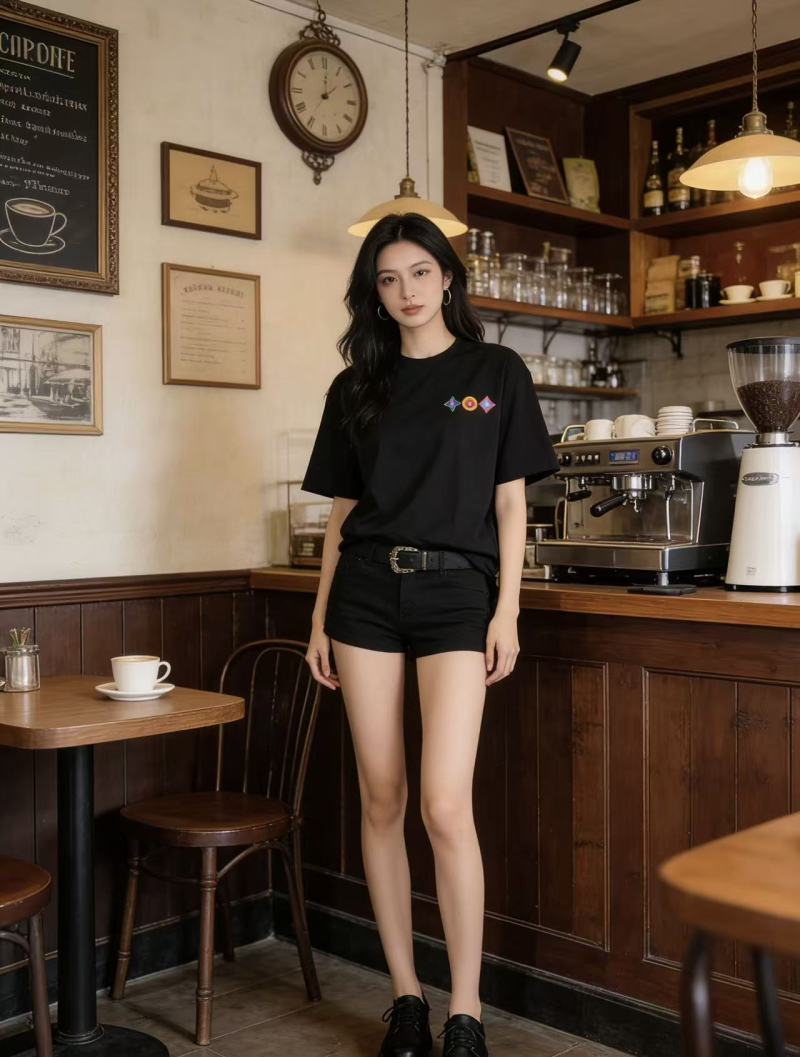 Louis Vuitton Colorful Monogram Embroidered Black T-Shirt view
