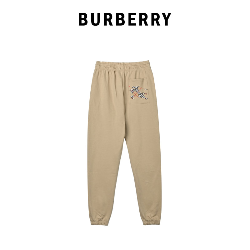 Beige Embroidered Jogger Pants with Crest Detail view