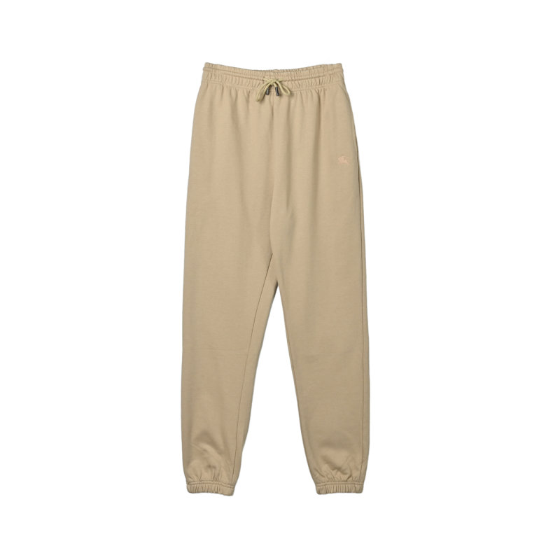Beige Embroidered Jogger Pants with Crest Detail view