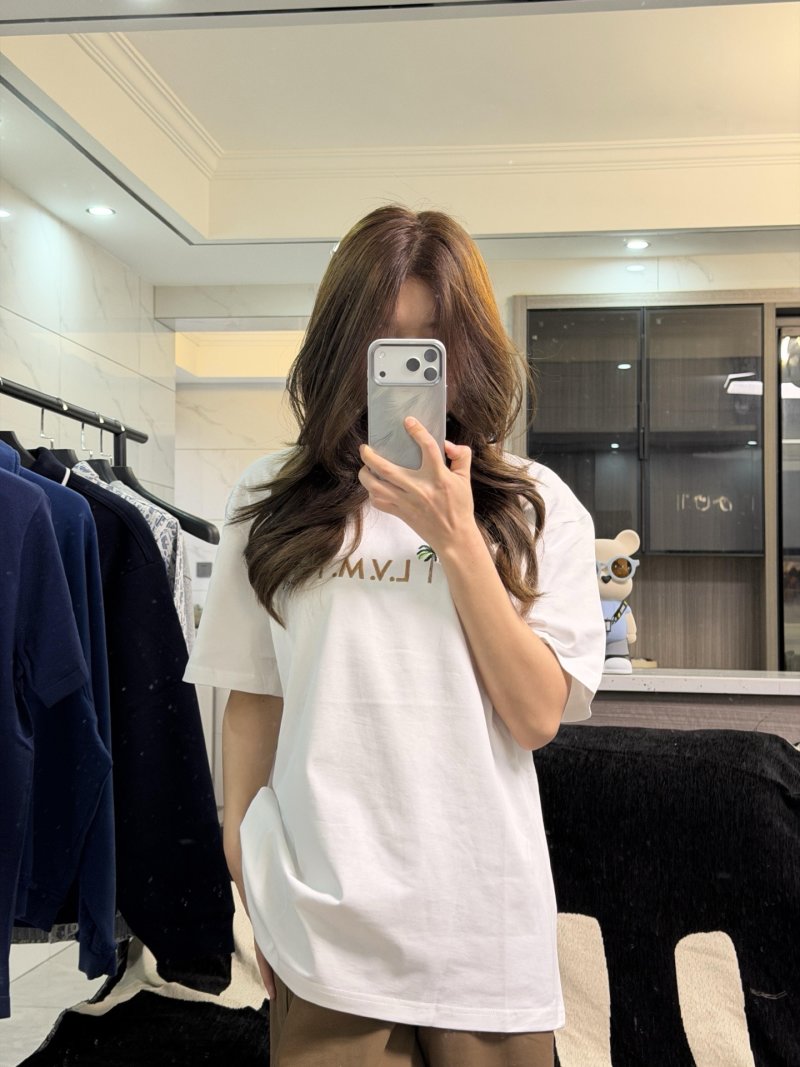 Cream Embroidered Palm Logo Short Sleeve T-Shirt view
