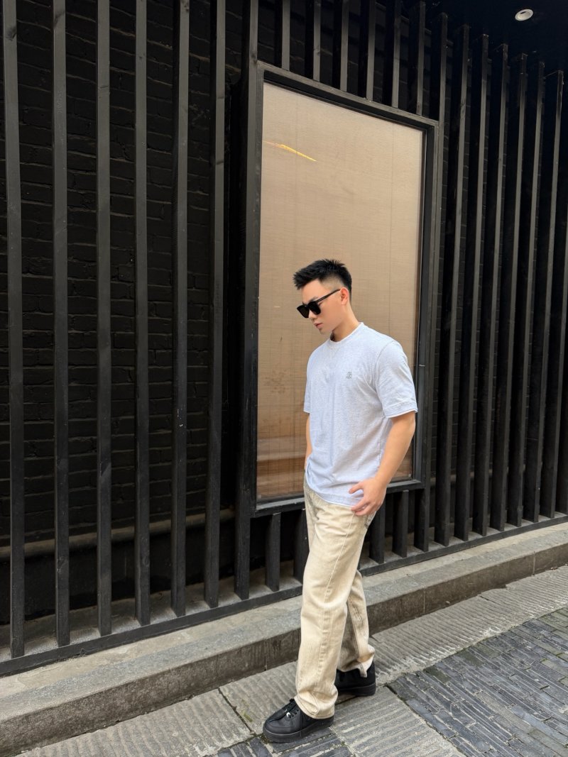 Burberry Light Grey Crewneck T-Shirt view
