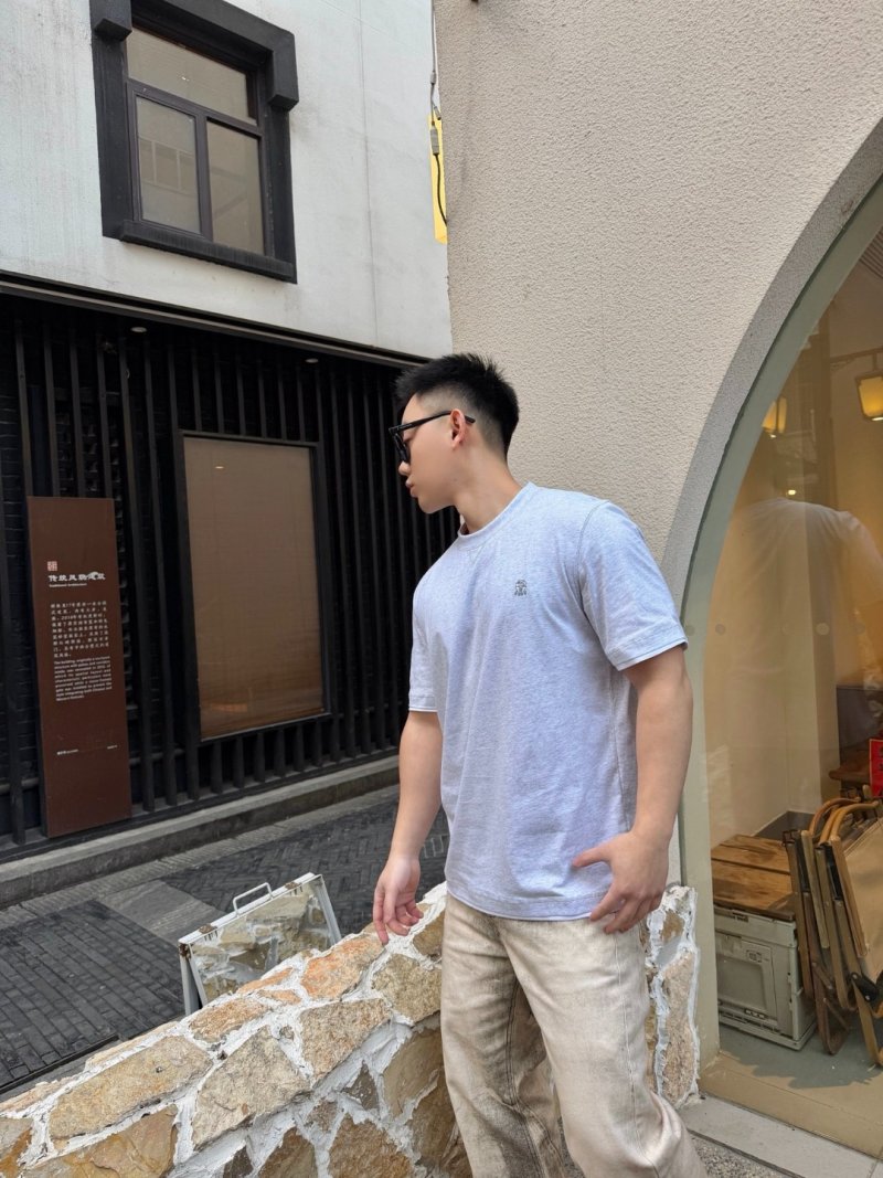 Burberry Light Grey Crewneck T-Shirt view