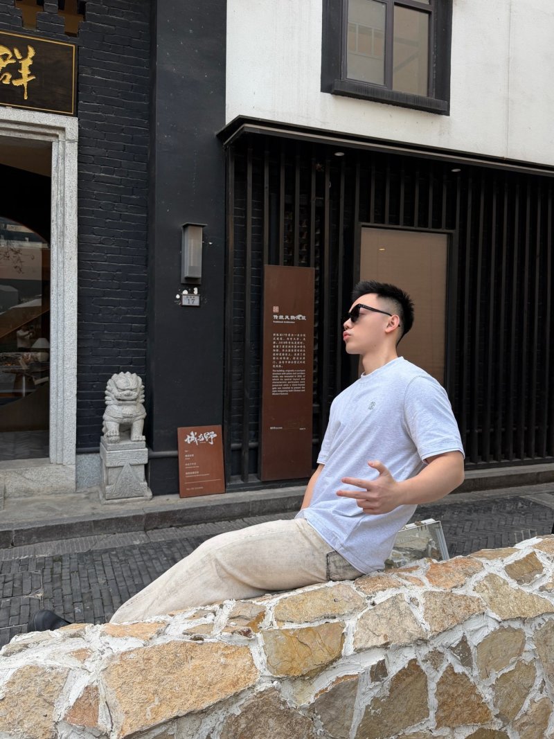 Burberry Light Grey Crewneck T-Shirt view