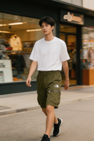 The North Face Olive Cargo Shorts view 3