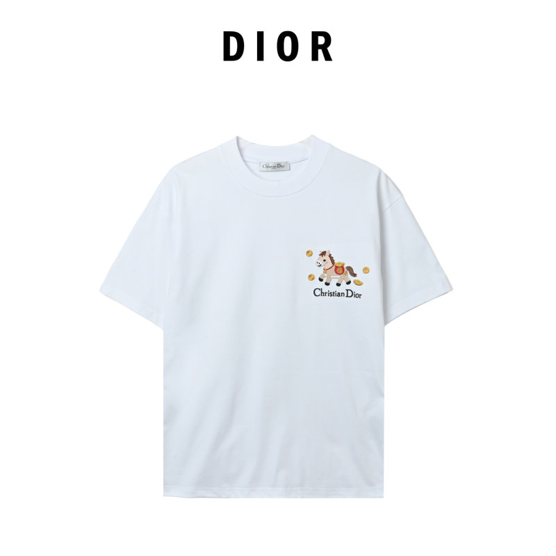 Dior Christian Dior Zodiac Embroidered Cream T-Shirt view