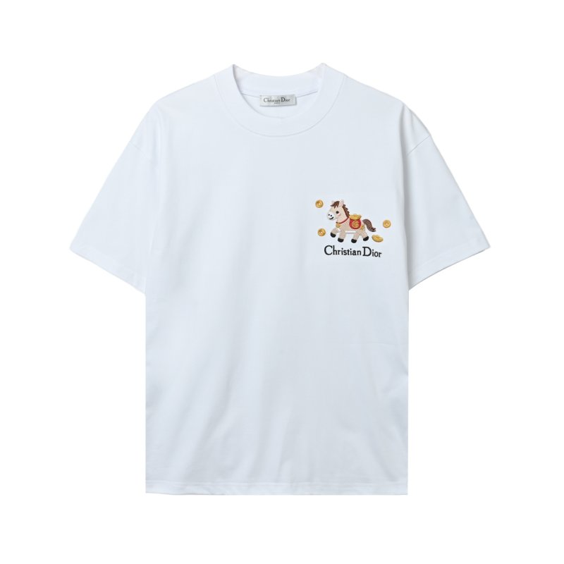 Dior Christian Dior Zodiac Embroidered Cream T-Shirt view