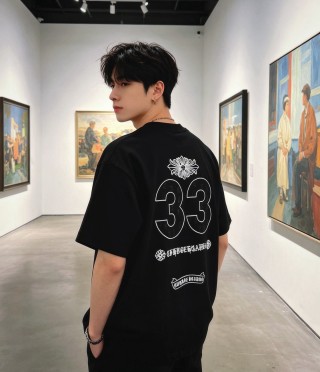 Chrome Hearts Black Logo Short Sleeve T-Shirt view 3