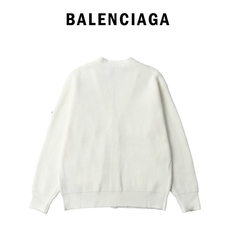 Balenciaga Ribbed Knit Cardigan White view