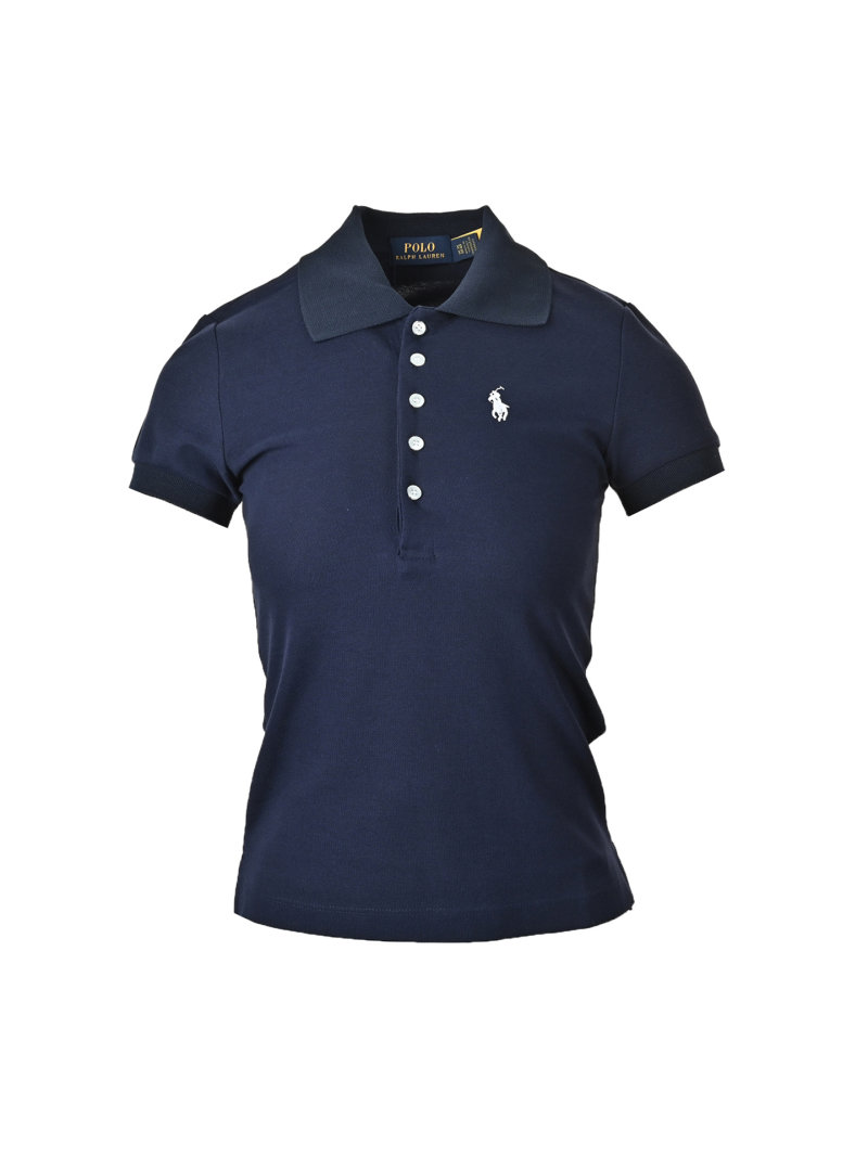 Ralph Lauren Women's 5-Button Pique Polo Shirt Navy view