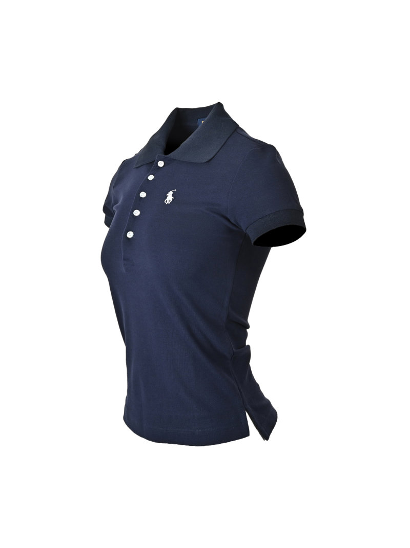 Ralph Lauren Women's 5-Button Pique Polo Shirt Navy view