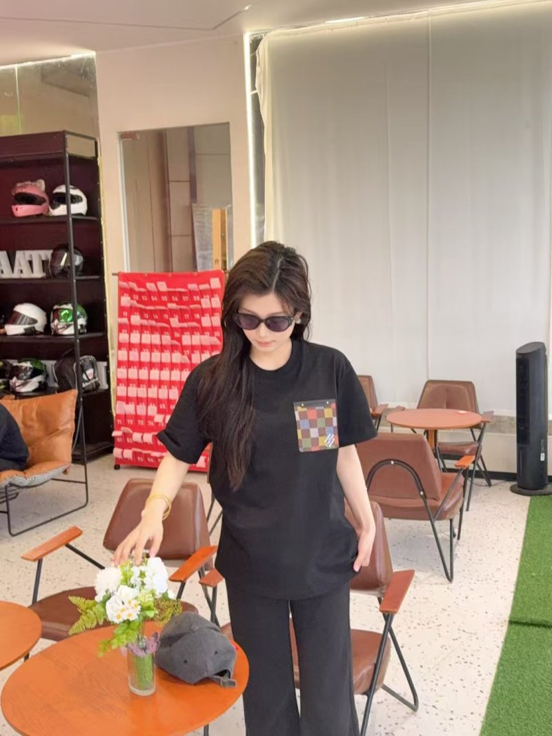 Black Checkered Pocket T-Shirt view