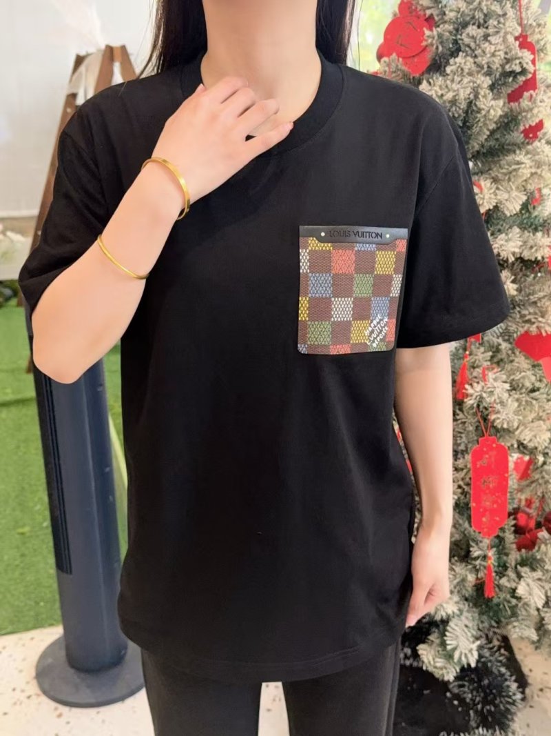 Black Checkered Pocket T-Shirt view