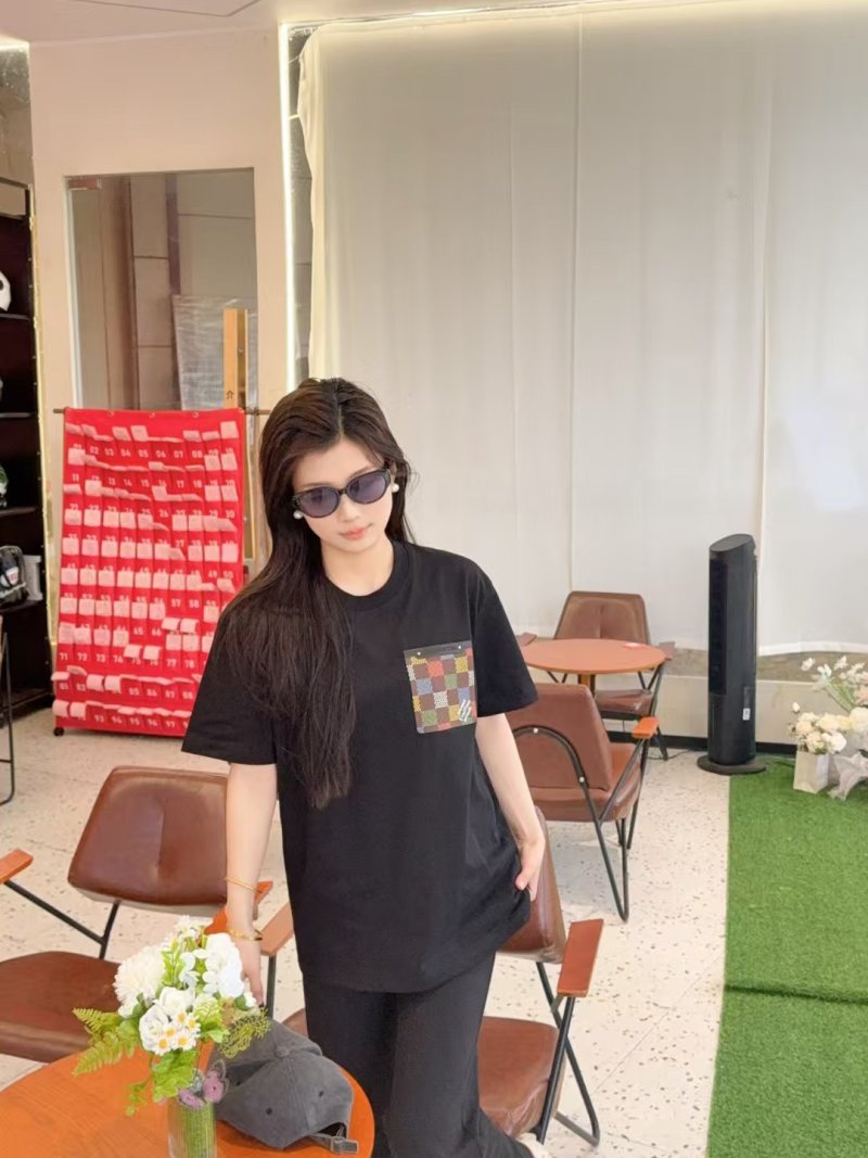 Black Checkered Pocket T-Shirt view