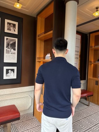 Navy Short Sleeve Polo Shirt view 2
