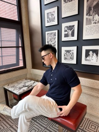 Navy Short Sleeve Polo Shirt view 6