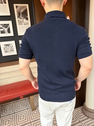 Navy Short Sleeve Polo Shirt view 7