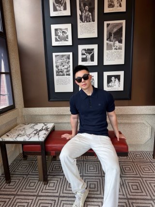 Navy Short Sleeve Polo Shirt view 8