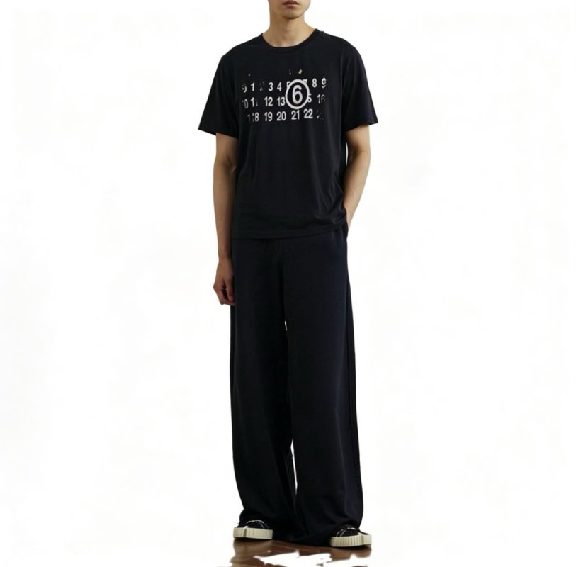 Maison Margiela Black Numerals Print T-Shirt