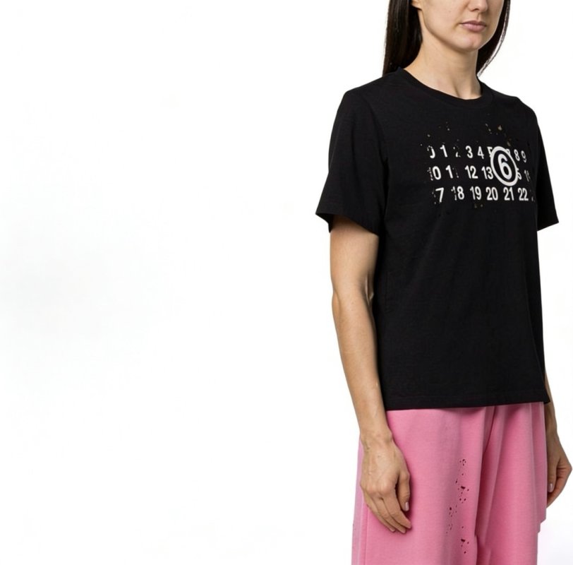 Maison Margiela Black Numerals Print T-Shirt view