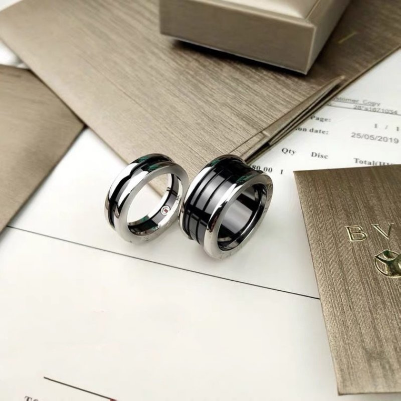 Bulgari B.Zero1 Silver Ceramic Ring view