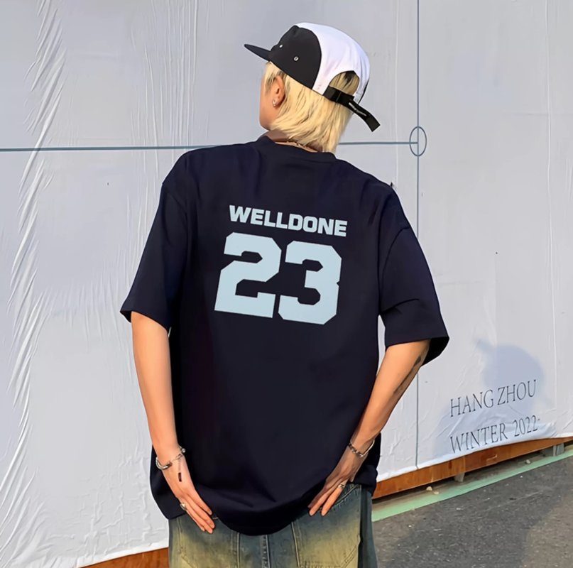 Black WELLDONE 23 Number Print T-Shirt view