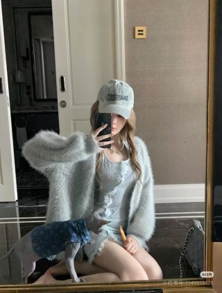 Balenciaga Distressed Wave Embroidery Baseball Cap Light Blue view 5