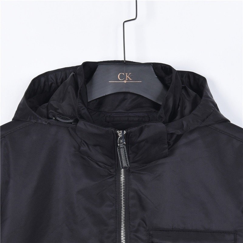 Prada Black Nylon Hooded Zip Jacket view