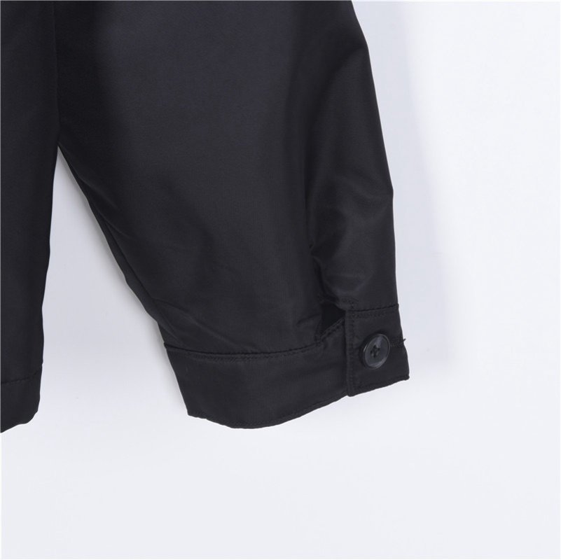 Prada 26SS Chest Zip Pocket Hooded Windbreaker Jacket Black view