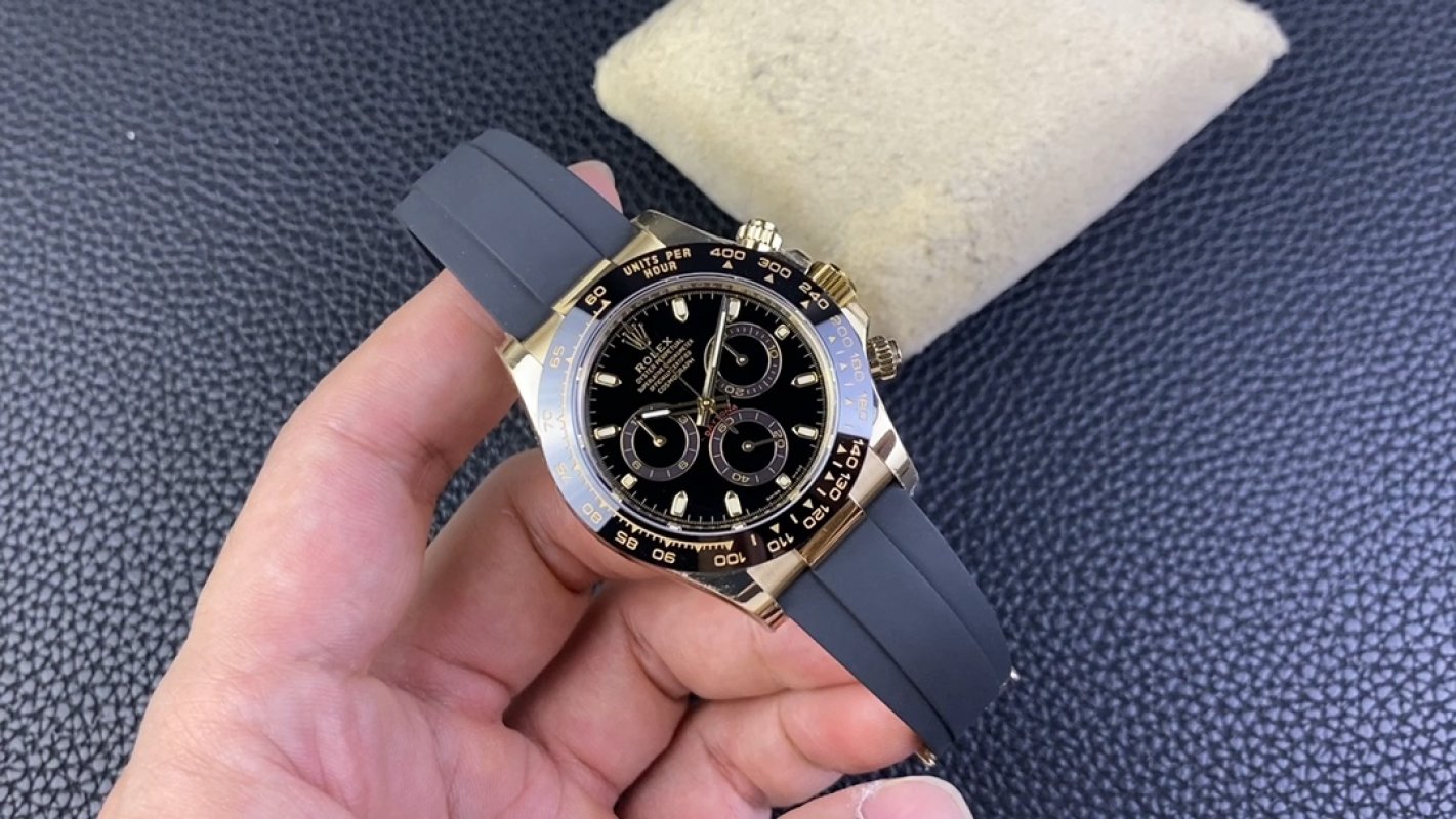 Rolex Daytona 40mm Chronograph Black Dial Gold Steel