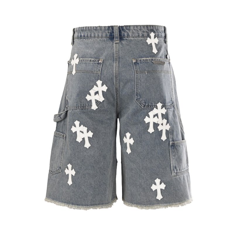 Chrome Hearts Cross Patch Denim Shorts Grey view