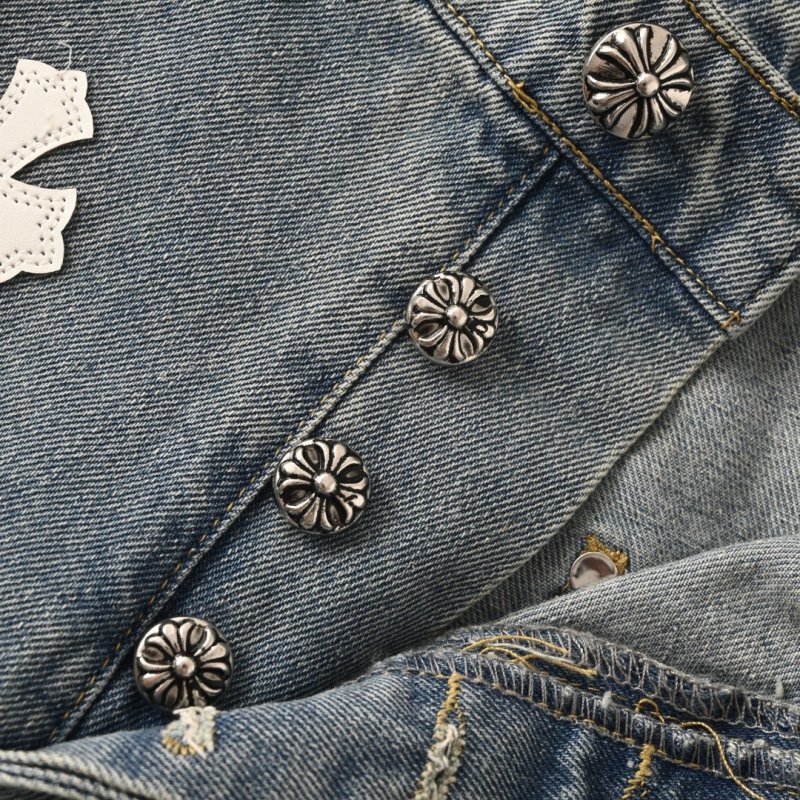 Chrome Hearts Cross Patch Denim Shorts Grey view
