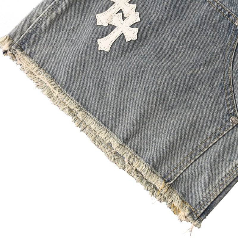 Chrome Hearts Cross Patch Denim Shorts Grey view