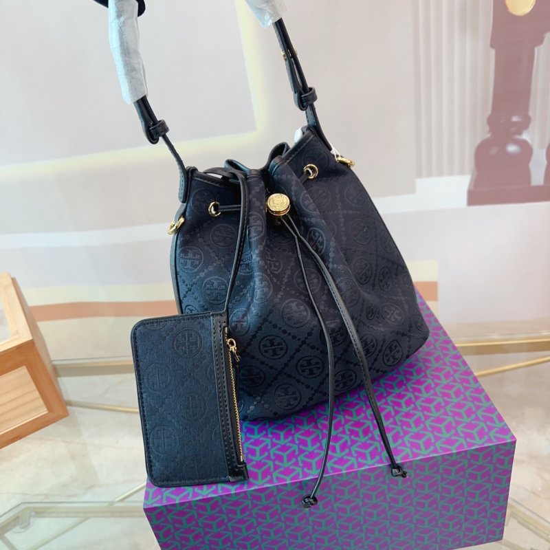 Tory Burch TB Monogram Bucket Bag Black