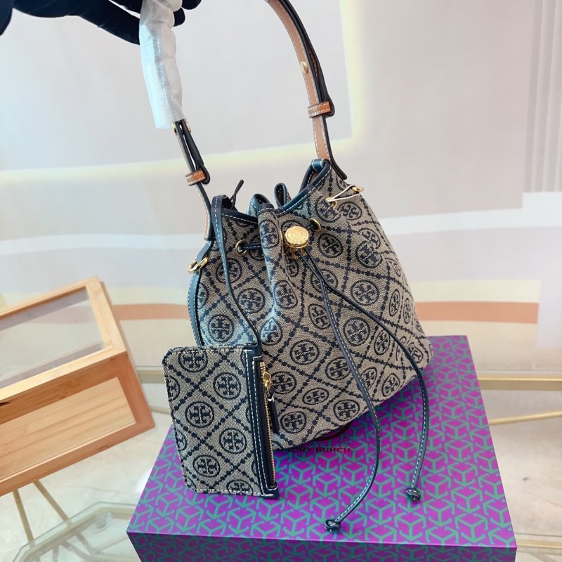 Tory Burch TB Monogram Bucket Bag Black view