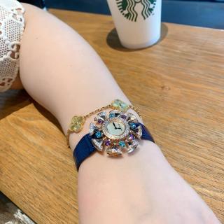 Bulgari Divas' Dream Rose Gold Crystal Purple Leather Watch