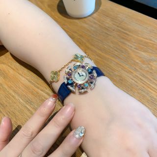 Bulgari Divas' Dream Rose Gold Crystal Purple Leather Watch view 4
