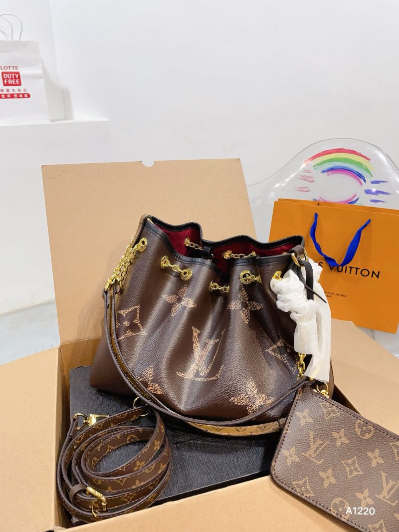 Louis Vuitton Monogram Bucket Bag Brown with Pouch view
