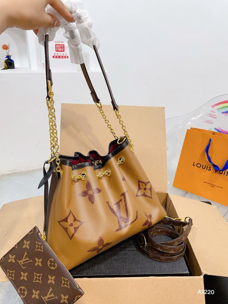 Louis Vuitton Monogram Bucket Bag Brown with Pouch view
