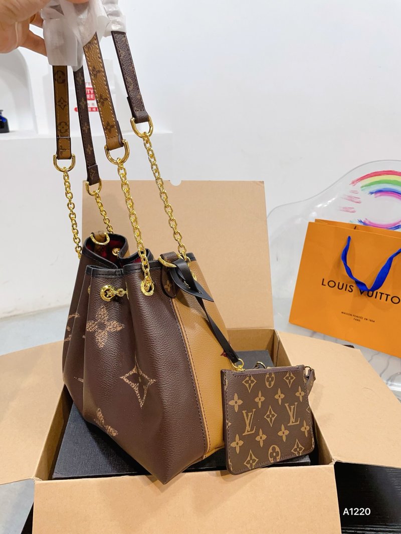 Louis Vuitton Monogram Bucket Bag Brown with Pouch view