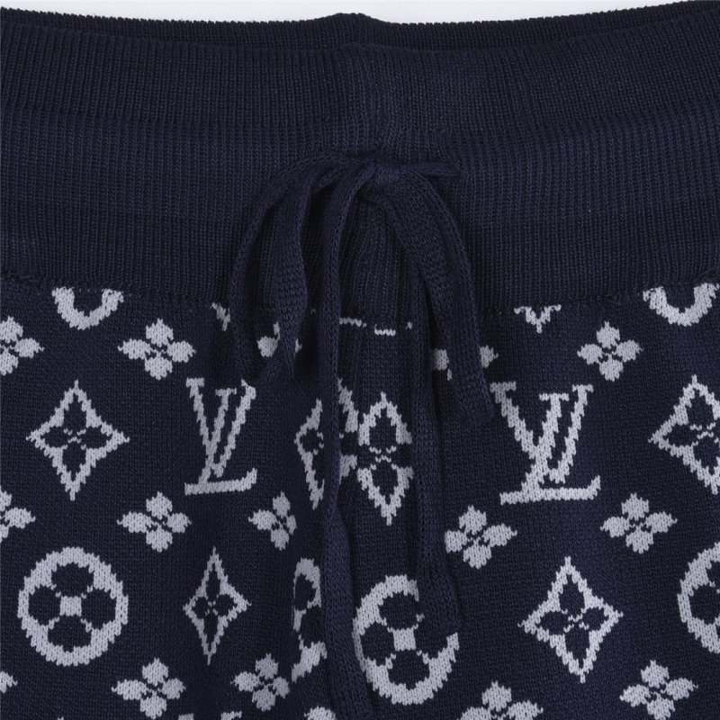 Louis Vuitton Monogram Navy Knit Shorts view
