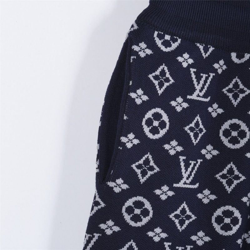 Louis Vuitton Monogram Navy Knit Shorts view