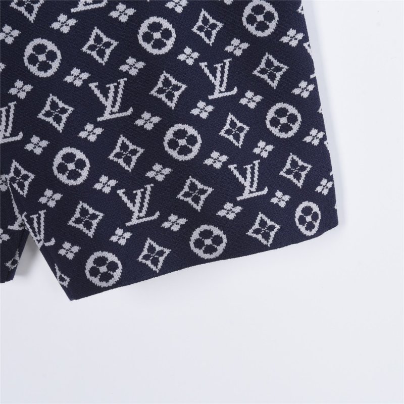 Louis Vuitton Monogram Navy Knit Shorts view