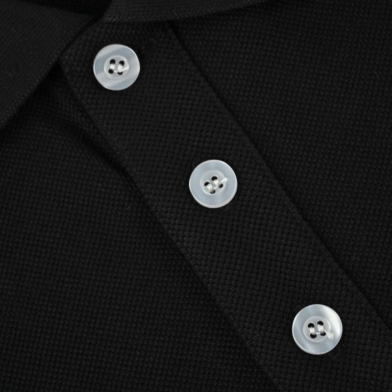 Black Polo Shirt with Red & White Trim view
