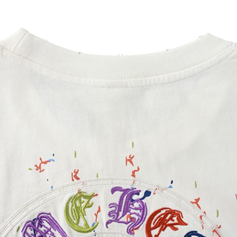 Oversized White Graphic Print T-Shirt with Colorful Letter Design view