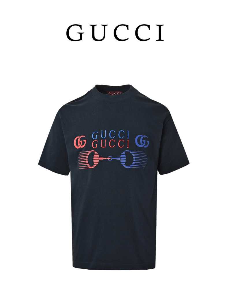 Gucci Graphic Logo T-Shirt Navy Blue view