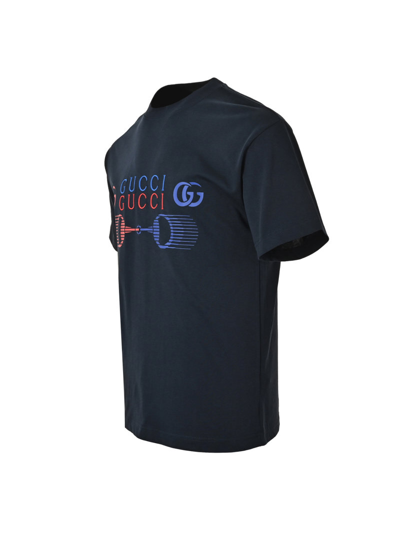 Gucci Graphic Logo T-Shirt Navy Blue view