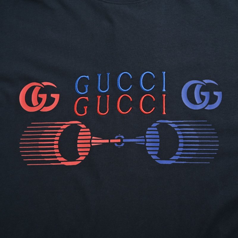 Gucci Graphic Logo T-Shirt Navy Blue view