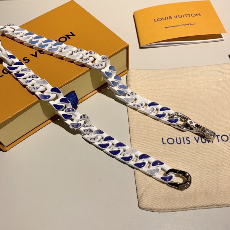 Louis Vuitton Monogram Clouds Chain Necklace - White/Blue view