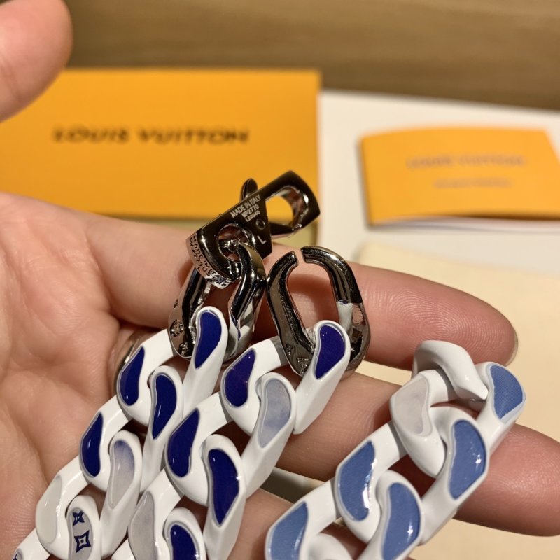 Louis Vuitton Monogram Clouds Chain Necklace - White/Blue view