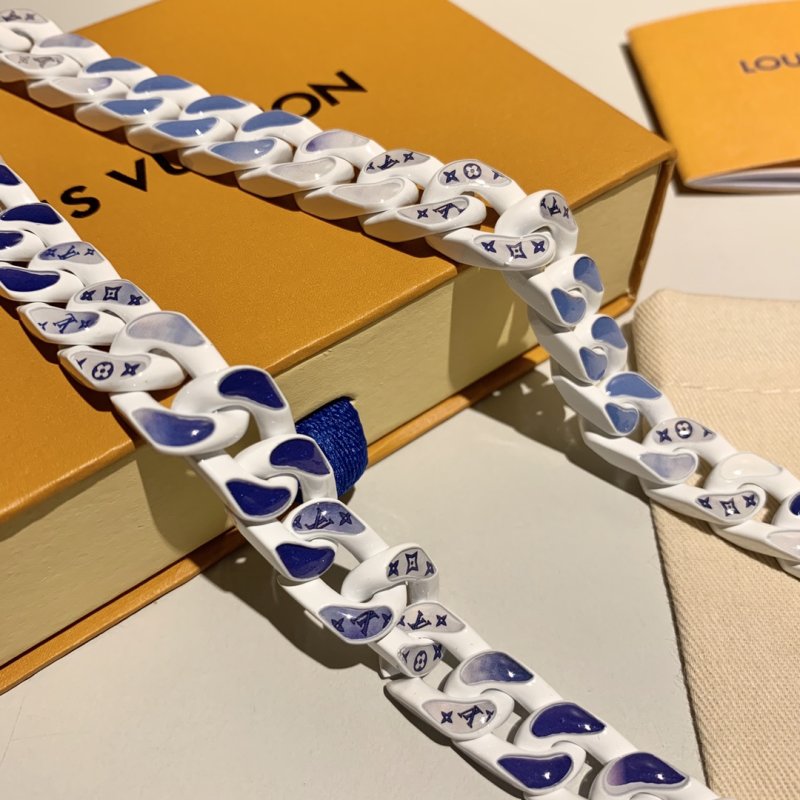Louis Vuitton Monogram Clouds Chain Necklace - White/Blue view